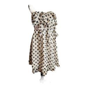Nwt Lucy Paris neutral polka dot mini dress size L
